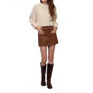 NEW ALLIE ROSE yara long sleeve sweater in brown